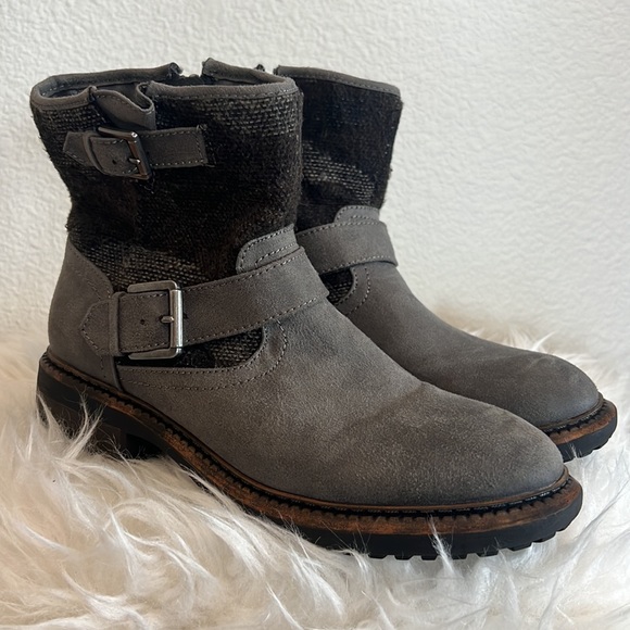 Women’s gray buckle ankle boots - Picture 4 of 8